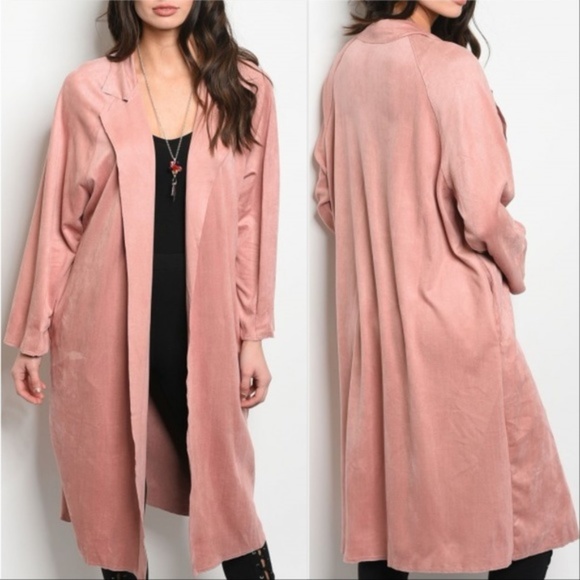 Jackets & Blazers - BLUSH PINK SUEDE JACKET